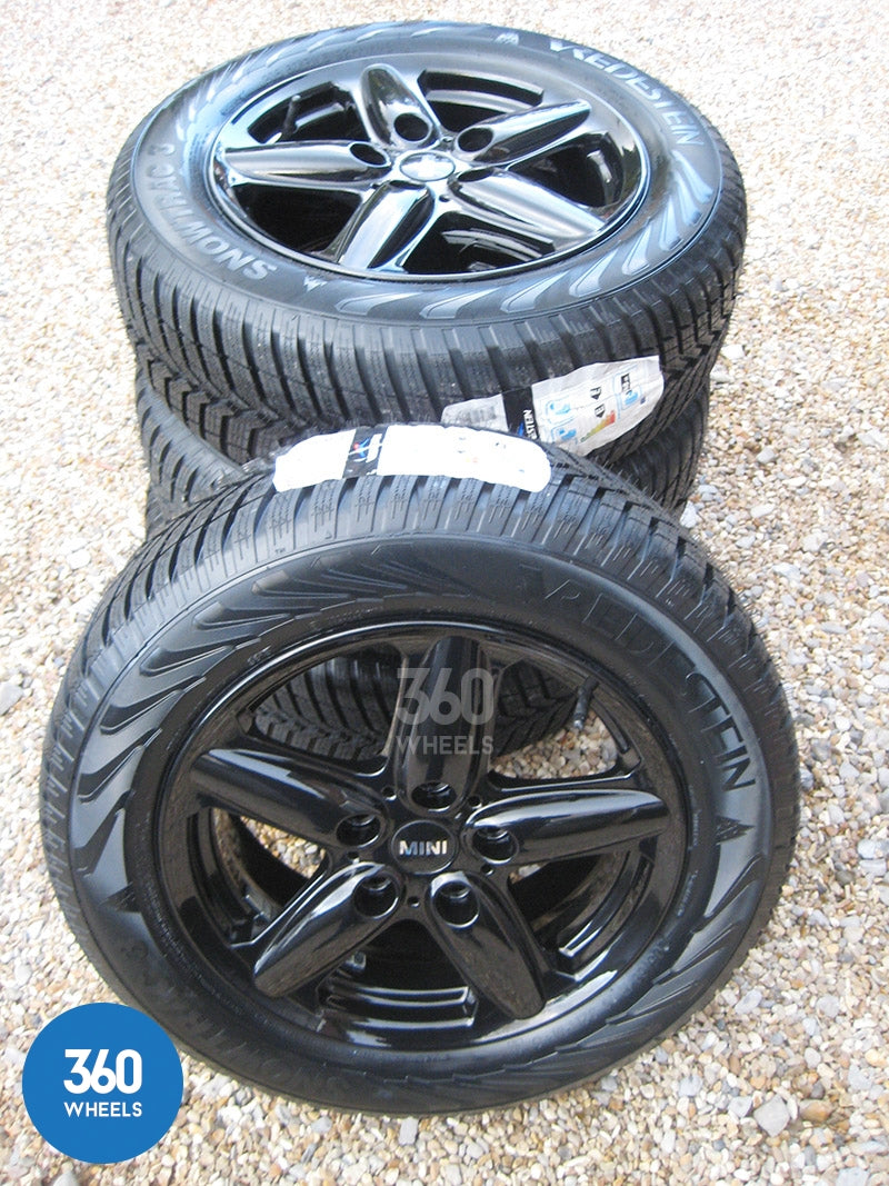 Genuine MINI Countryman Paceman 16" 5 Star Spoke 124 Black Alloy Wheel Winter Tyres Package 36109803720