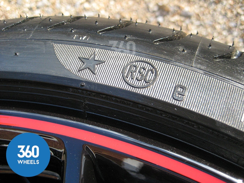 Genuine BMW 20" 361 M Sport Performance 5 Double Spoke Black Red Stripe Alloy Wheels Tyres 36116854611 36116854612
