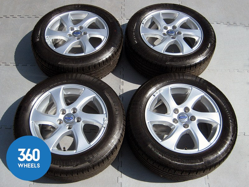 Genuine Volvo 16" V40 6 Spoke Silver Alloy Wheel Set Continental Tyres 31317058