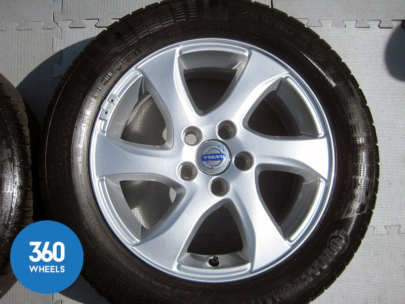 Genuine Volvo 16" V40 6 Spoke Silver Alloy Wheel Set Continental Tyres 31317058