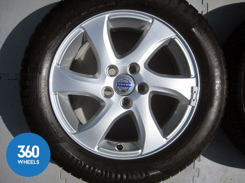 Genuine Volvo 16" V40 6 Spoke Silver Alloy Wheel Set Continental Tyres 31317058