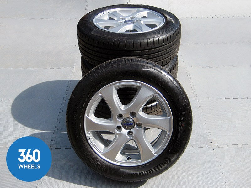 Genuine Volvo 16" V40 6 Spoke Silver Alloy Wheel Set Continental Tyres 31317058