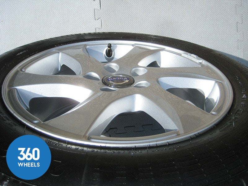 Genuine Volvo 16" V40 6 Spoke Silver Alloy Wheel Set Continental Tyres 31317058