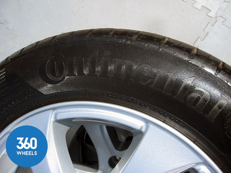 Genuine Volvo 16" V40 6 Spoke Silver Alloy Wheel Set Continental Tyres 31317058