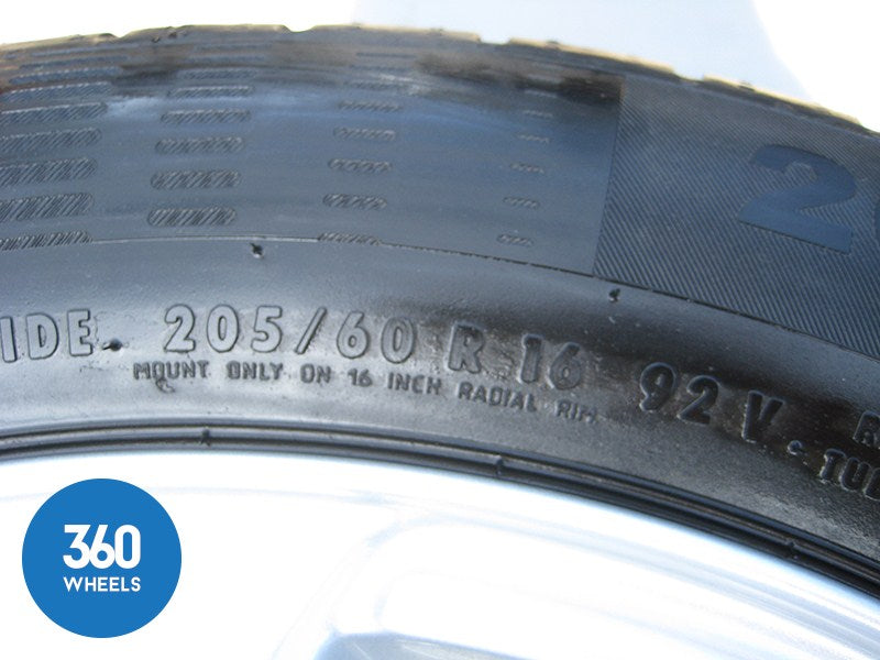 Genuine Volvo 16" V40 6 Spoke Silver Alloy Wheel Set Continental Tyres 31317058