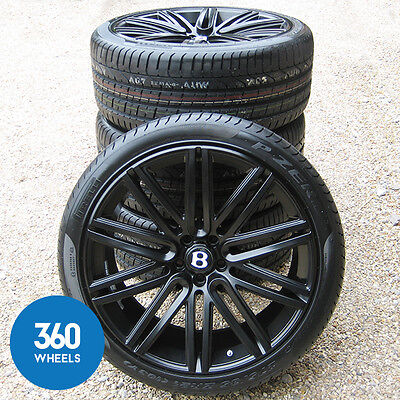 Genuine Bentley 21" Speed 10 Spoke Black Alloy Wheels with Pirelli P Zero Tyres 3W0601025DN