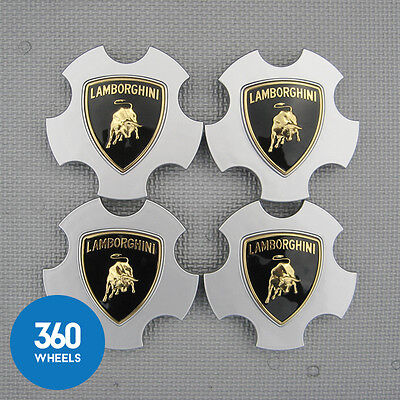 Genuine Lamborghini Silver Centre Caps  Gallardo Wheel Badge Set 400601147B