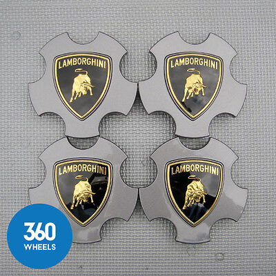 Genuine Lamborghini Grey Centre Caps Gallardo Wheel Badges 400601147D