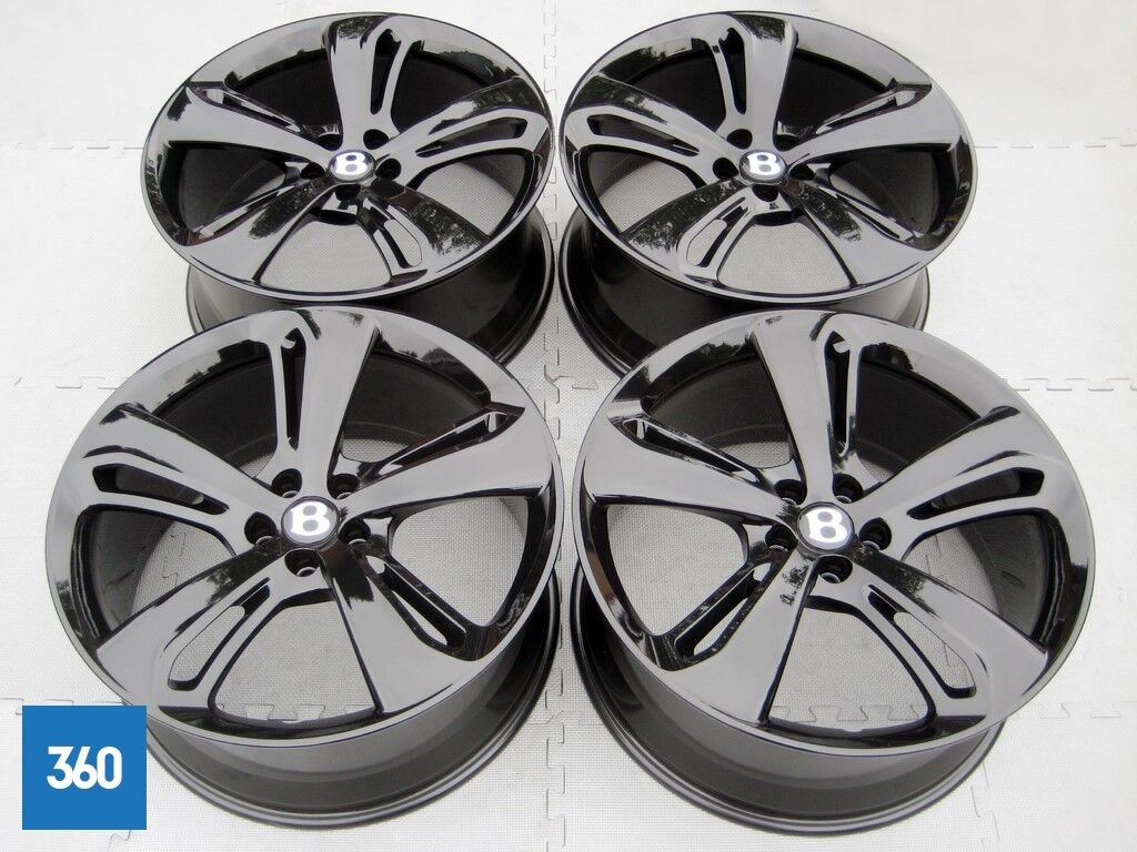 Genuine Bentley Speed 21" Directional Black Alloy Wheel Set 3W0601025FS 3W0601025FT