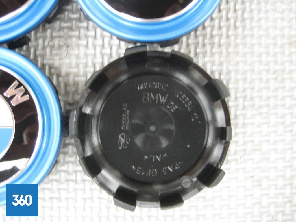 Genuine BMW I Electric Blue Ring Alloy Wheel Centre Caps 36136852052