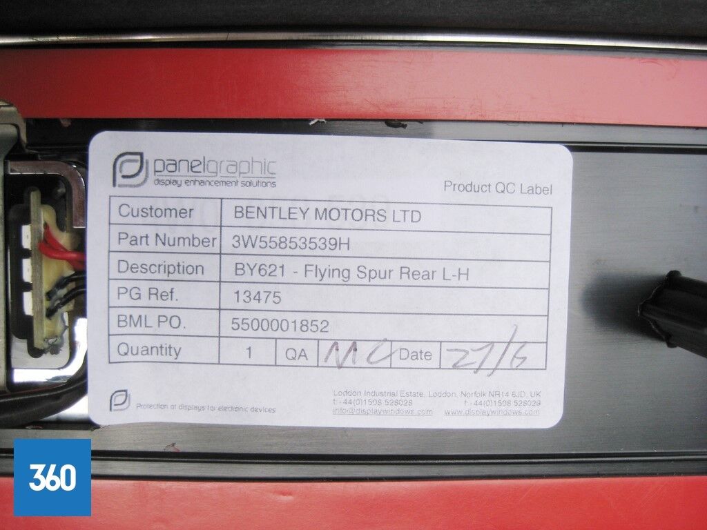 Genuine Bentley Continental Flying Spur LH NS Rear Door Sill Strip 3W5853539H