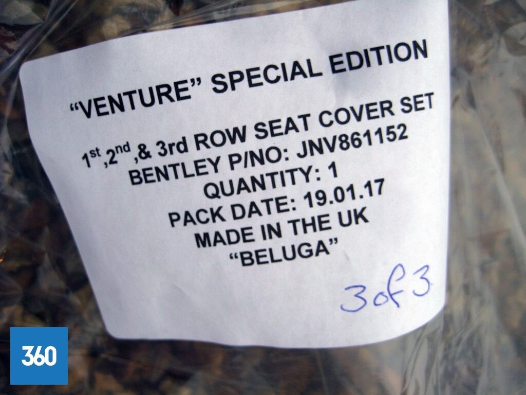 Genuine Bentley Bentayga 7 Interior Seat Covers Venture Special Edition JNV861152