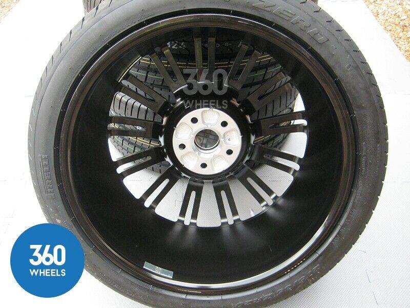 New Genuine Bentley Continental GT GTC Speed 20" Dark Metal 13 Spoke Alloy Wheel Set Pirelli Tyres