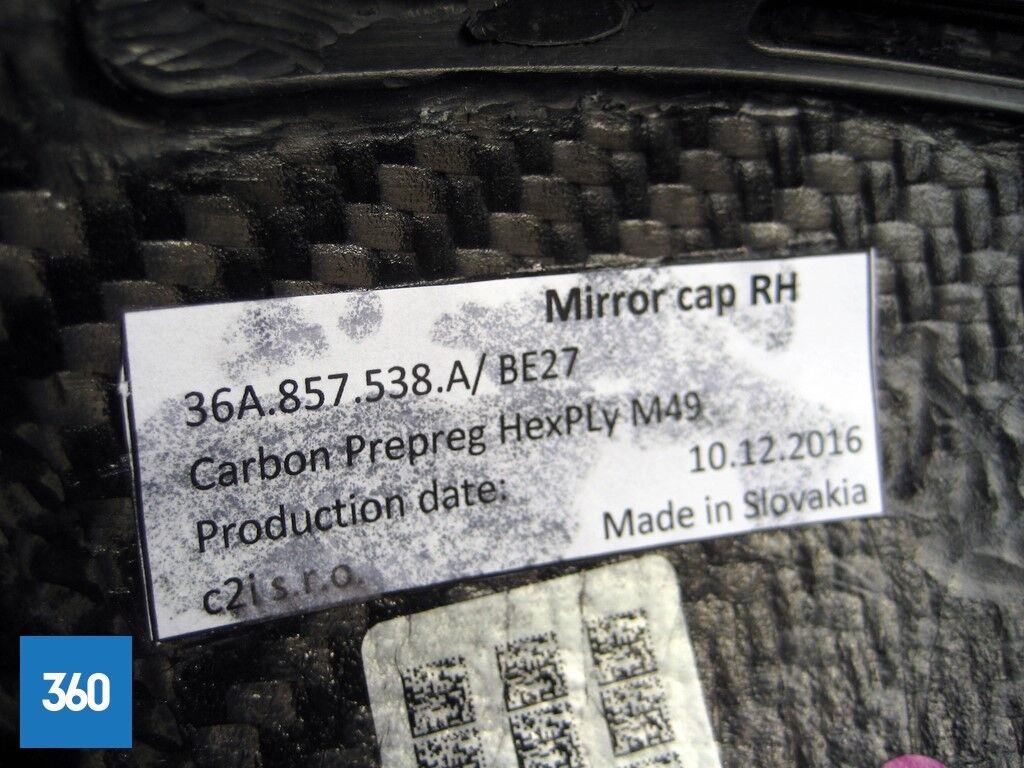 Genuine Bentley Bentayga RH OS Carbon Fibre Wing Mirror Cover 36A857538A