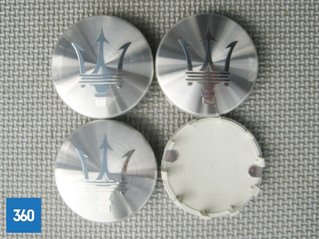 Genuine Maserati Centre Cap Polished Silver with Chrome Polished Trident Logo 670018262