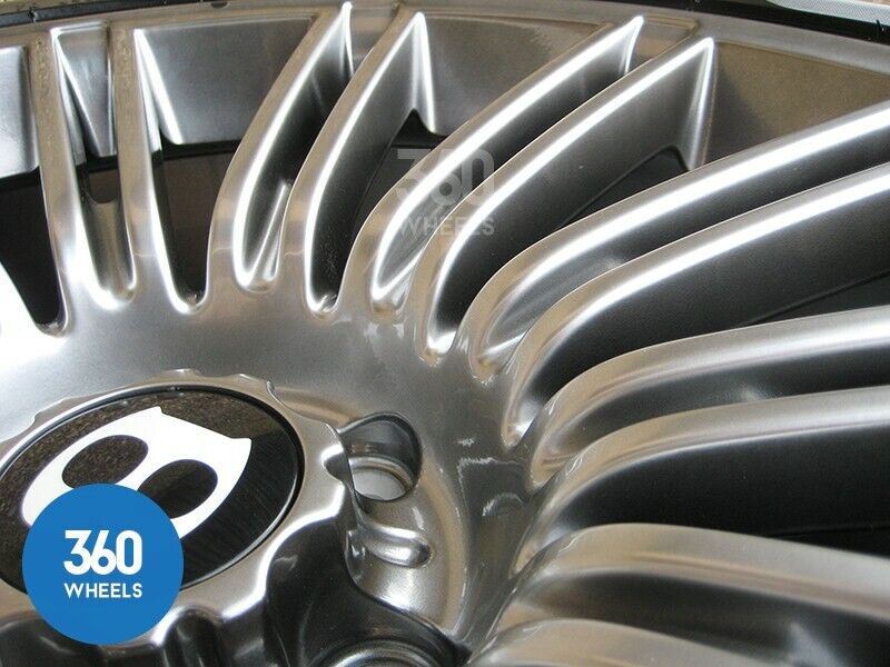 New Genuine Bentley Continental GT GTC Speed 20" Dark Metal 13 Spoke Alloy Wheel Set Pirelli Tyres