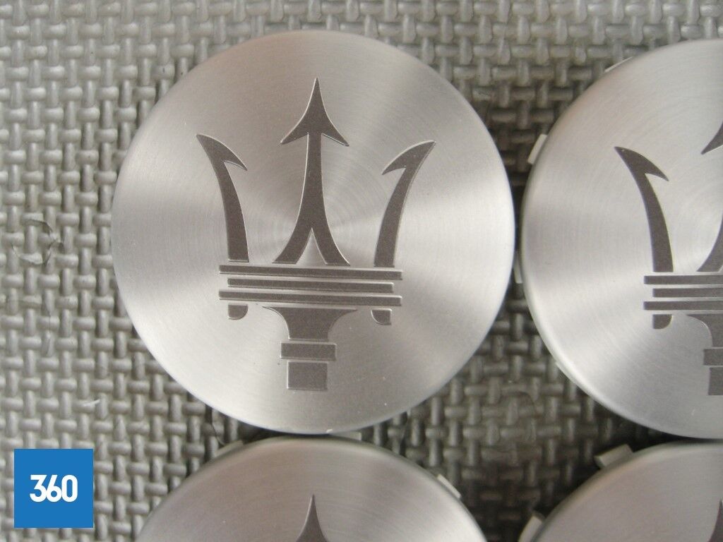 Genuine Maserati Matt Silver Centre Cap with Dark Grey Trident Logo 670025651