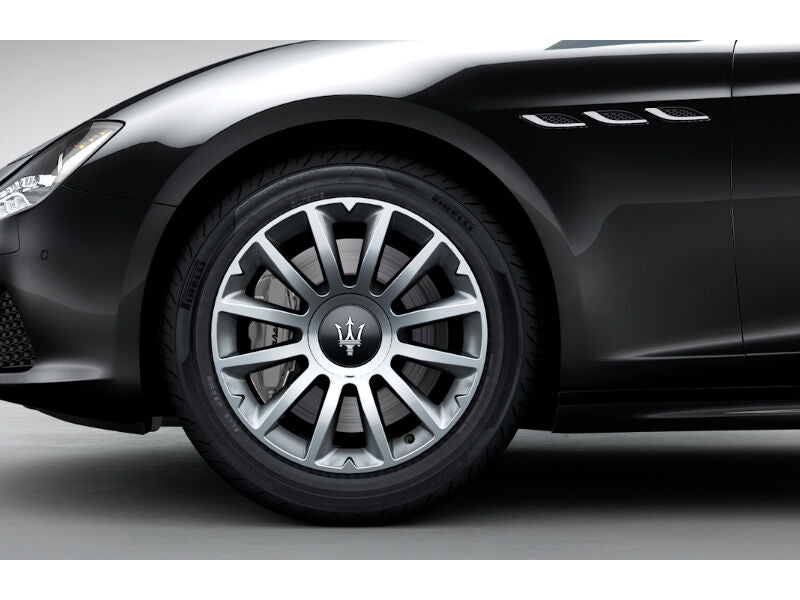 Genuine Maserati Ghibli QP Large Wheel Centre Cap Set Badge Black Silver Chrome Trident 670013626