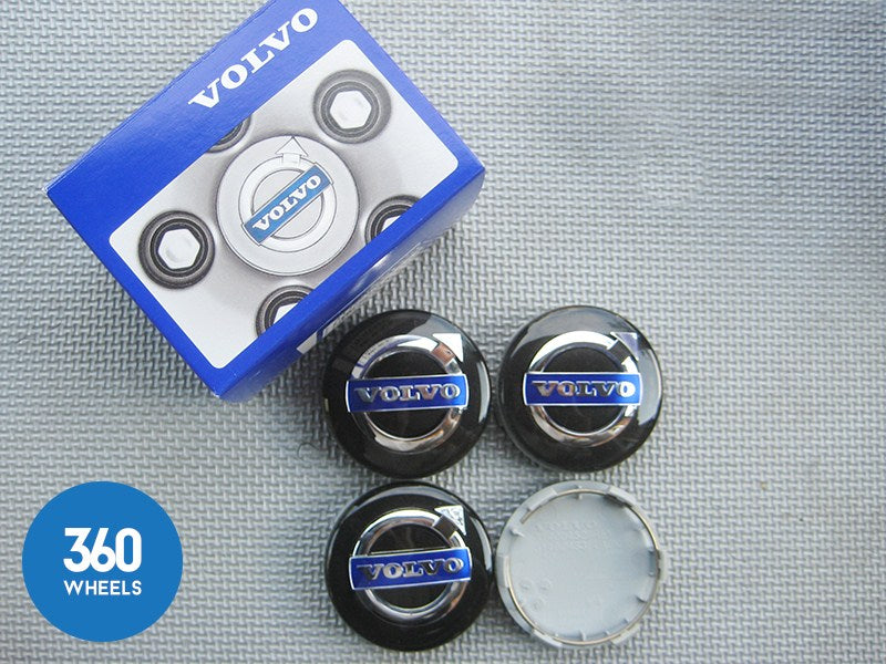 Genuine Volvo Gloss Black Alloy Wheel Centre Cap Set 31373765 31373763