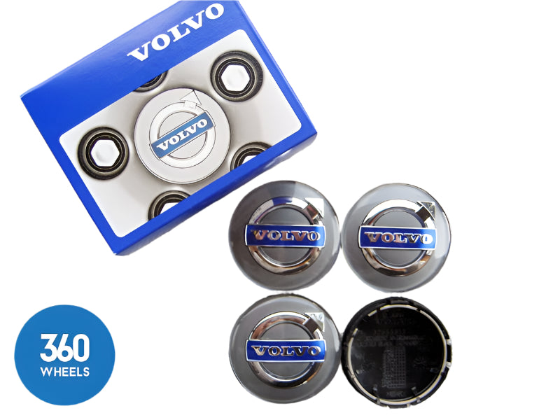 Genuine Volvo Gloss Iron Grey Alloy Wheel Centre Cap Set 31400452 30748052