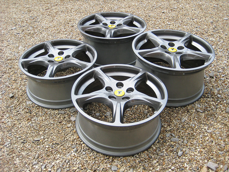Genuine Ferrari 612 Scaglietti 18" / 19" 5 Spoke Grey Gunmetal Alloy Wheel Set