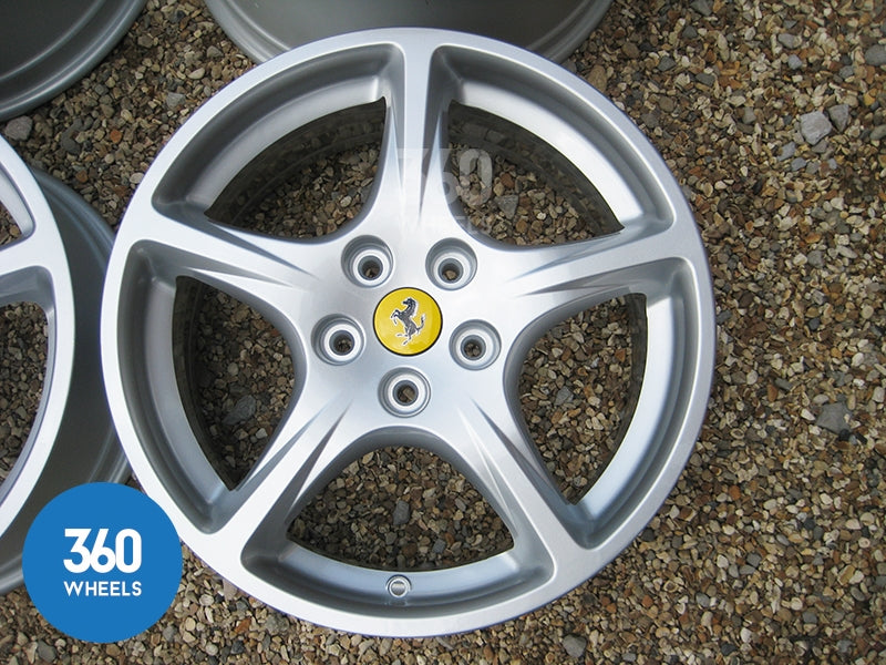 Genuine Ferrari 612 Scaglietti 18" / 19" 5 Spoke Silver Gunmetal Alloy Wheel Set