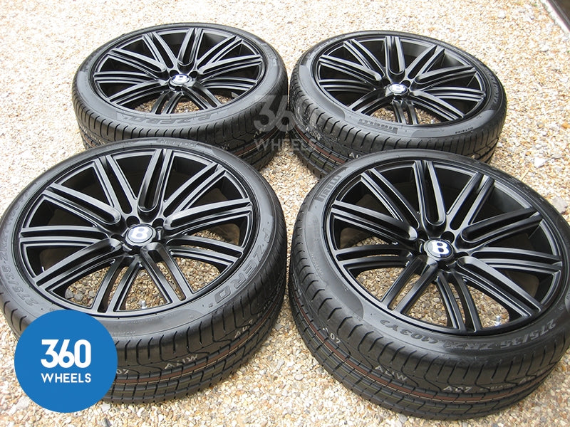Genuine Bentley 21" Speed 10 Spoke Black Alloy Wheels with Pirelli P Zero Tyres 3W0601025DN