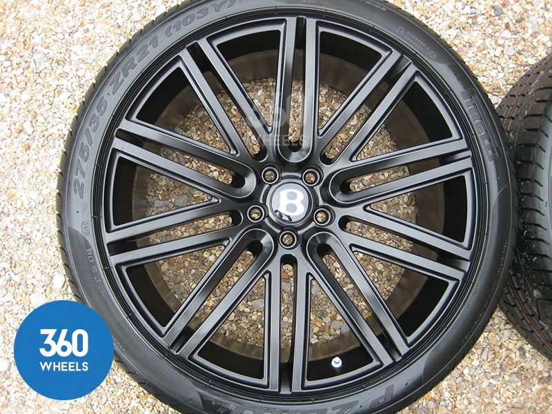 Genuine Bentley 21" Speed 10 Spoke Black Alloy Wheels with Pirelli P Zero Tyres 3W0601025DN