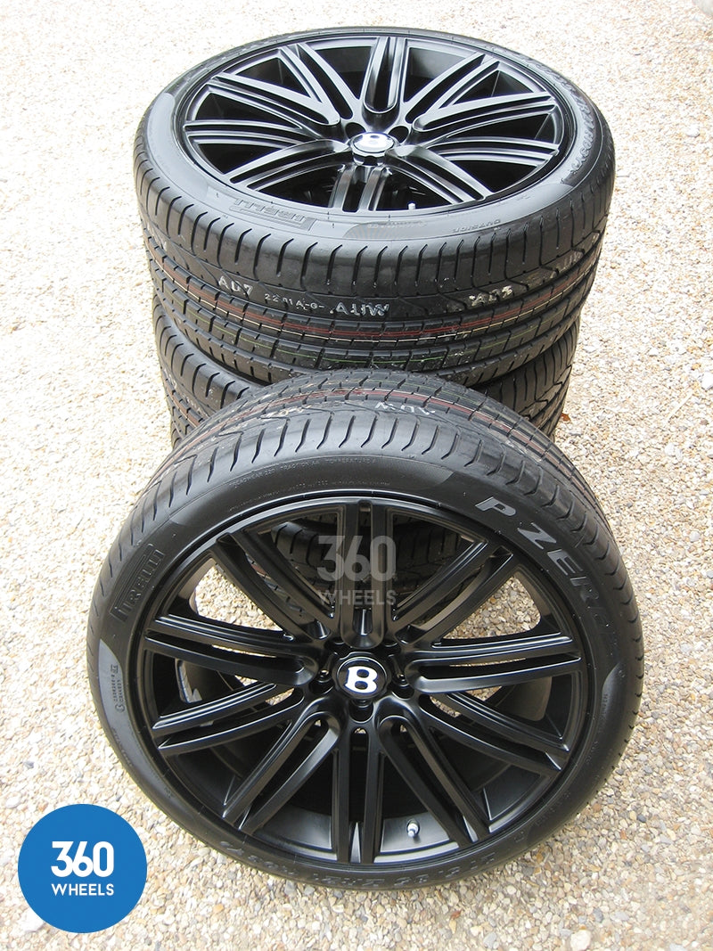 Genuine Bentley 21" Speed 10 Spoke Black Alloy Wheels with Pirelli P Zero Tyres 3W0601025DN
