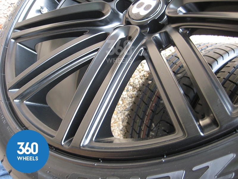 Genuine Bentley 21" Speed 10 Spoke Black Alloy Wheels with Pirelli P Zero Tyres 3W0601025DN