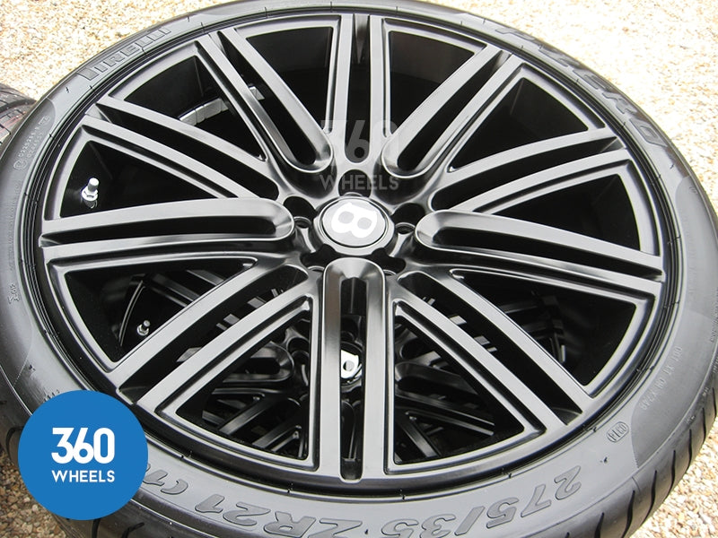 Genuine Bentley 21" Speed 10 Spoke Black Alloy Wheels with Pirelli P Zero Tyres 3W0601025DN