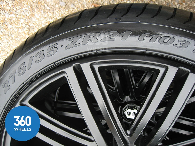 Genuine Bentley 21" Speed 10 Spoke Black Alloy Wheels with Pirelli P Zero Tyres 3W0601025DN