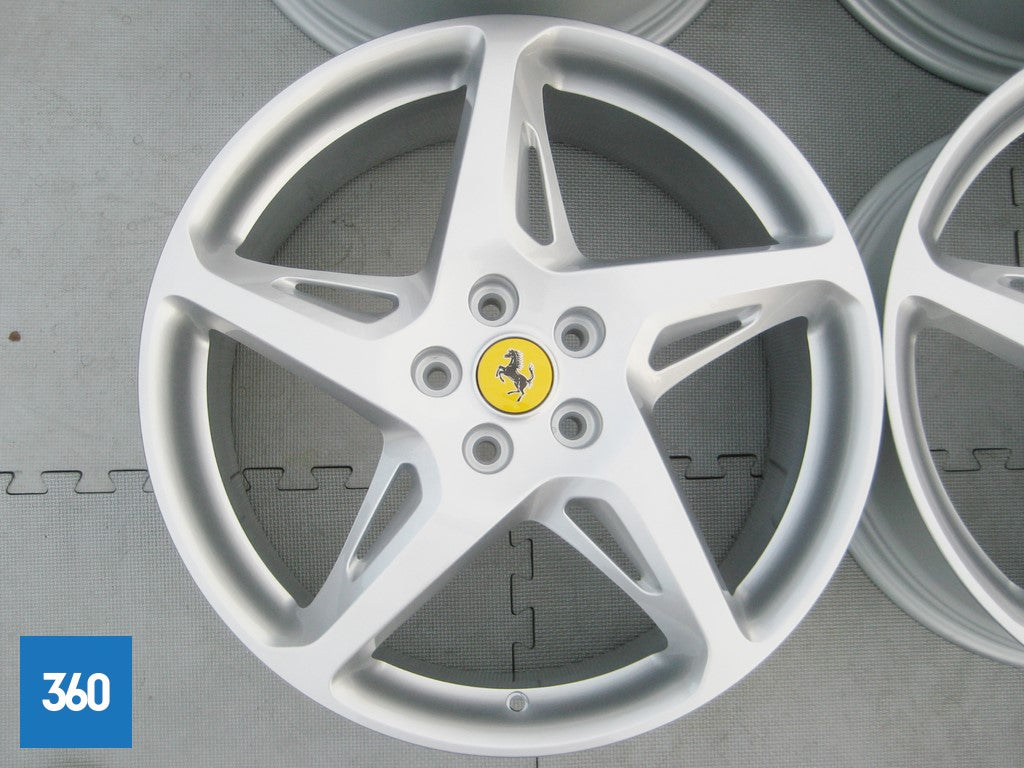 Genuine Ferrari 20" 458 Italia Spider Silver Alloy Wheel Set 262892 258156