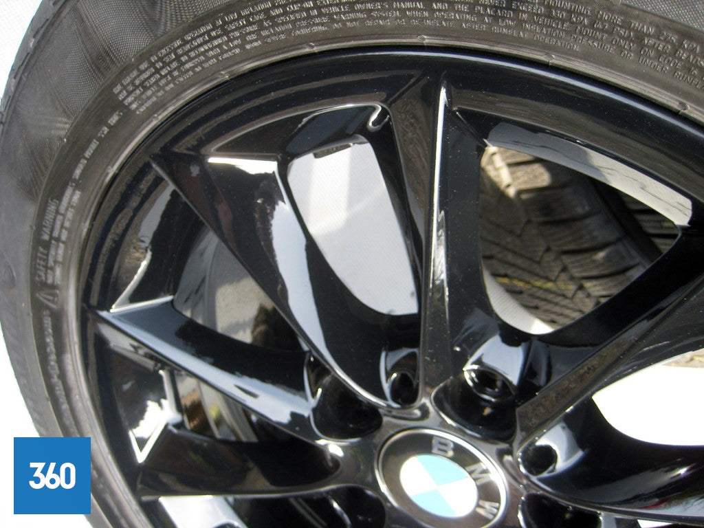 Genuine BMW 16" 411 V Spoke Black Alloy Wheels Continental Winter Runflat 36117845880