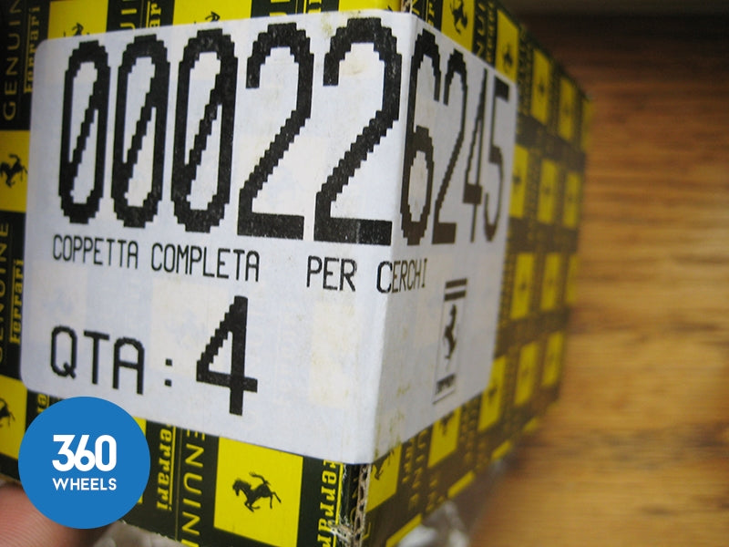 Genuine Ferrari Yellow Centre Caps with Black Horse 340066 226245