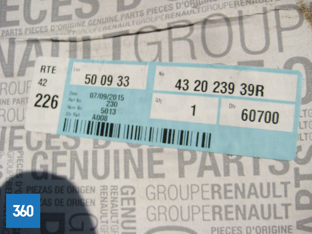 Genuine Renault Kangoo Mercedes Benz Citan Rear Brake Disc Pair 432023939R