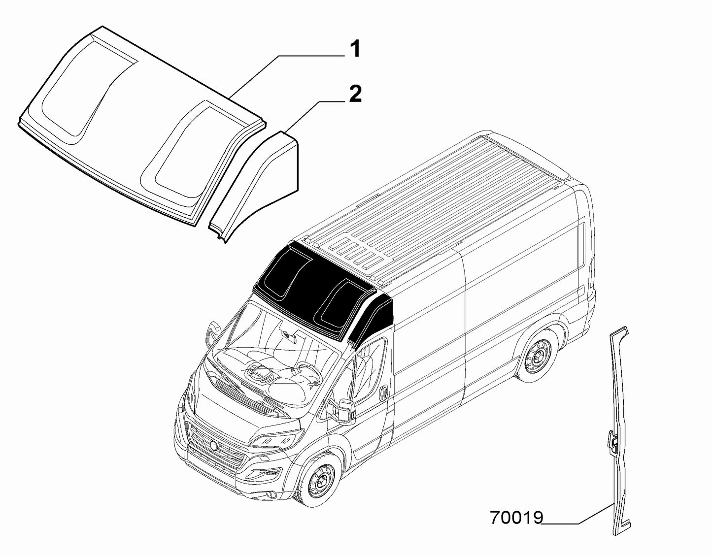 Genuine Fiat Ducato 2014 - 2021 Roof Skin Panel 53154443