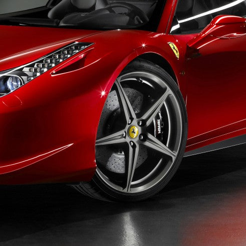 Genuine Ferrari 458 20" Italia Spider 5 Spoke Lightweight Ferro Grey Alloy Wheel Set 268641 268642