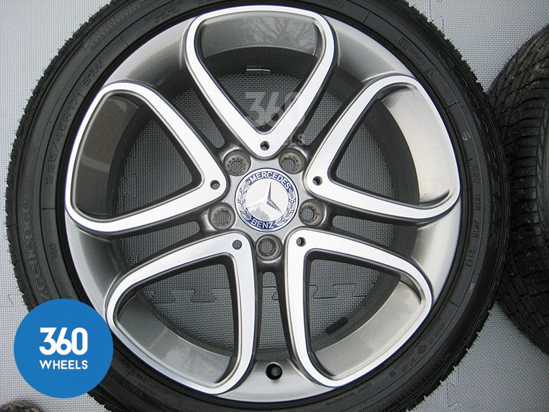 Genuine Mercedes Benz 17" A B CLA Class 5 Twin Spoke Alloy Wheels Goodyear M0 Tyres Cla A2464010302