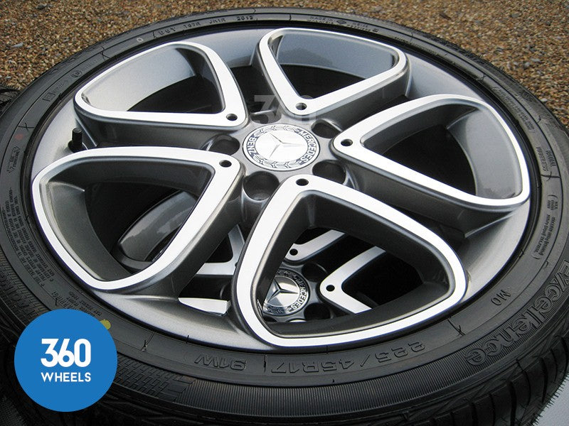 Genuine Mercedes Benz 17" A B CLA Class 5 Twin Spoke Alloy Wheels Goodyear M0 Tyres Cla A2464010302