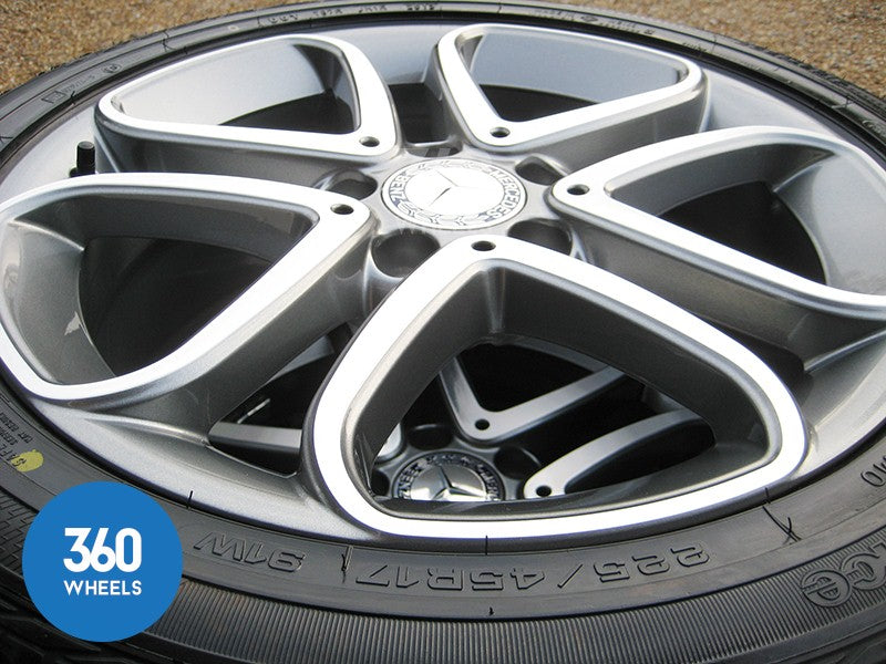 Genuine Mercedes Benz 17" A B CLA Class 5 Twin Spoke Alloy Wheels Goodyear M0 Tyres Cla A2464010302