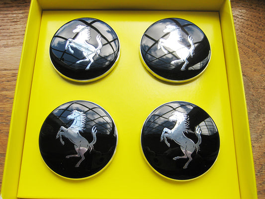 Genuine Ferrari Gloss Black Alloy Wheel Centre Cap Set 70001466 70004869