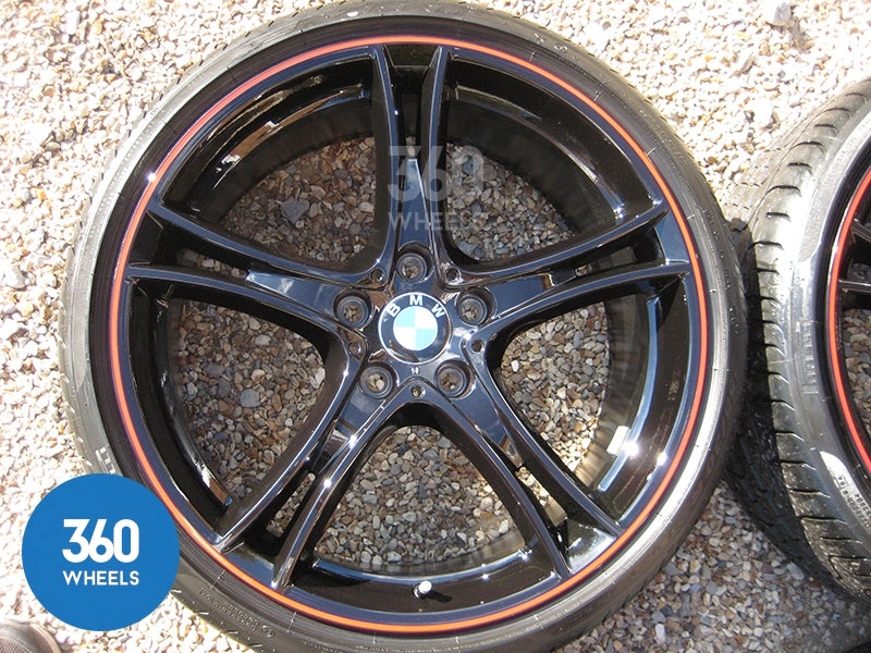 Genuine BMW 20" 361 M Sport Performance 5 Double Spoke Black Red Stripe Alloy Wheels Tyres 36116854611 36116854612