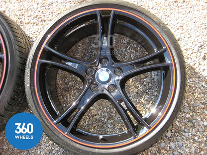 Genuine BMW 20" 361 M Sport Performance 5 Double Spoke Black Red Stripe Alloy Wheels Tyres 36116854611 36116854612