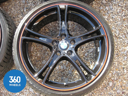 Genuine BMW 20" 361 M Sport Performance 5 Double Spoke Black Red Stripe Alloy Wheels Tyres 36116854611 36116854612