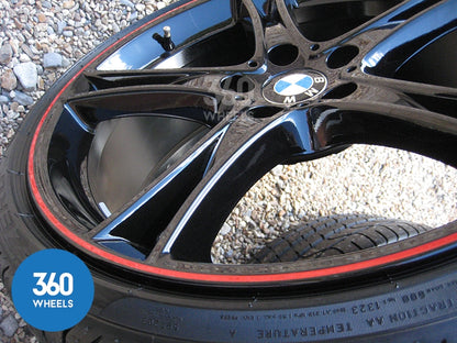 Genuine BMW 20" 361 M Sport Performance 5 Double Spoke Black Red Stripe Alloy Wheels Tyres 36116854611 36116854612