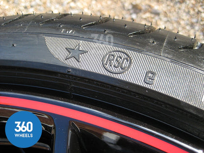 Genuine BMW 20" 361 M Sport Performance 5 Double Spoke Black Red Stripe Alloy Wheels Tyres 36116854611 36116854612