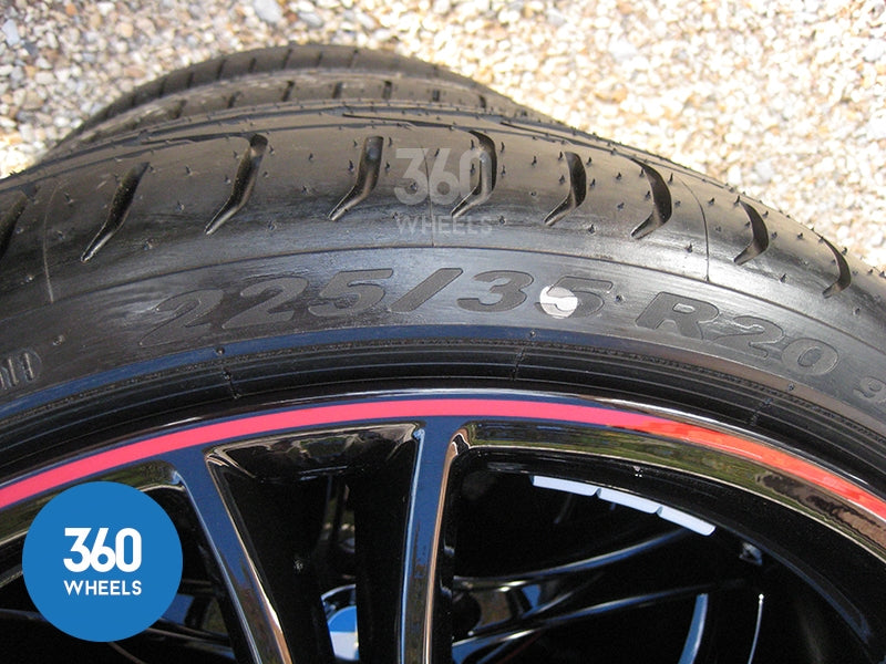 Genuine BMW 20" 361 M Sport Performance 5 Double Spoke Black Red Stripe Alloy Wheels Tyres 36116854611 36116854612