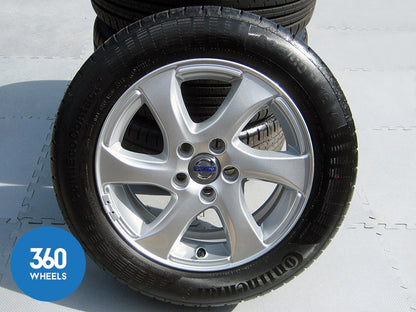 Genuine Volvo 16" V40 6 Spoke Silver Alloy Wheel Set Continental Tyres 31317058