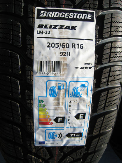 Genuine BMW 16" 3 & 4 Series Steel Alloy Wheel Winter Bridgestone RSC Tyres Set